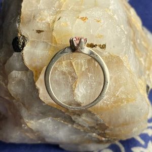 925 Silver and Pink Gemstone Baby Ring